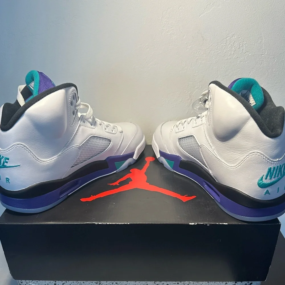 Nike Air White with Teal and Purple Accents B90